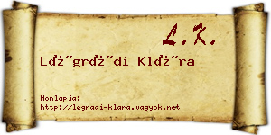 Légrádi Klára névjegykártya